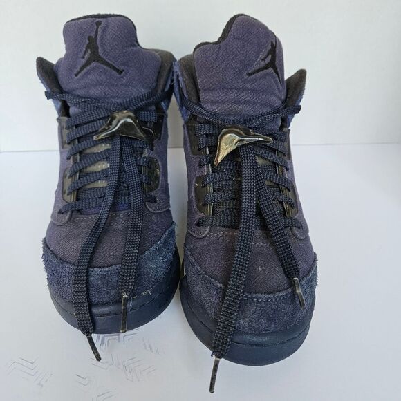 Nike Air Jordan 5 Retro SE Midnight Navy Blue Georgetown Grey size 7 Y - Picture 2 of 9